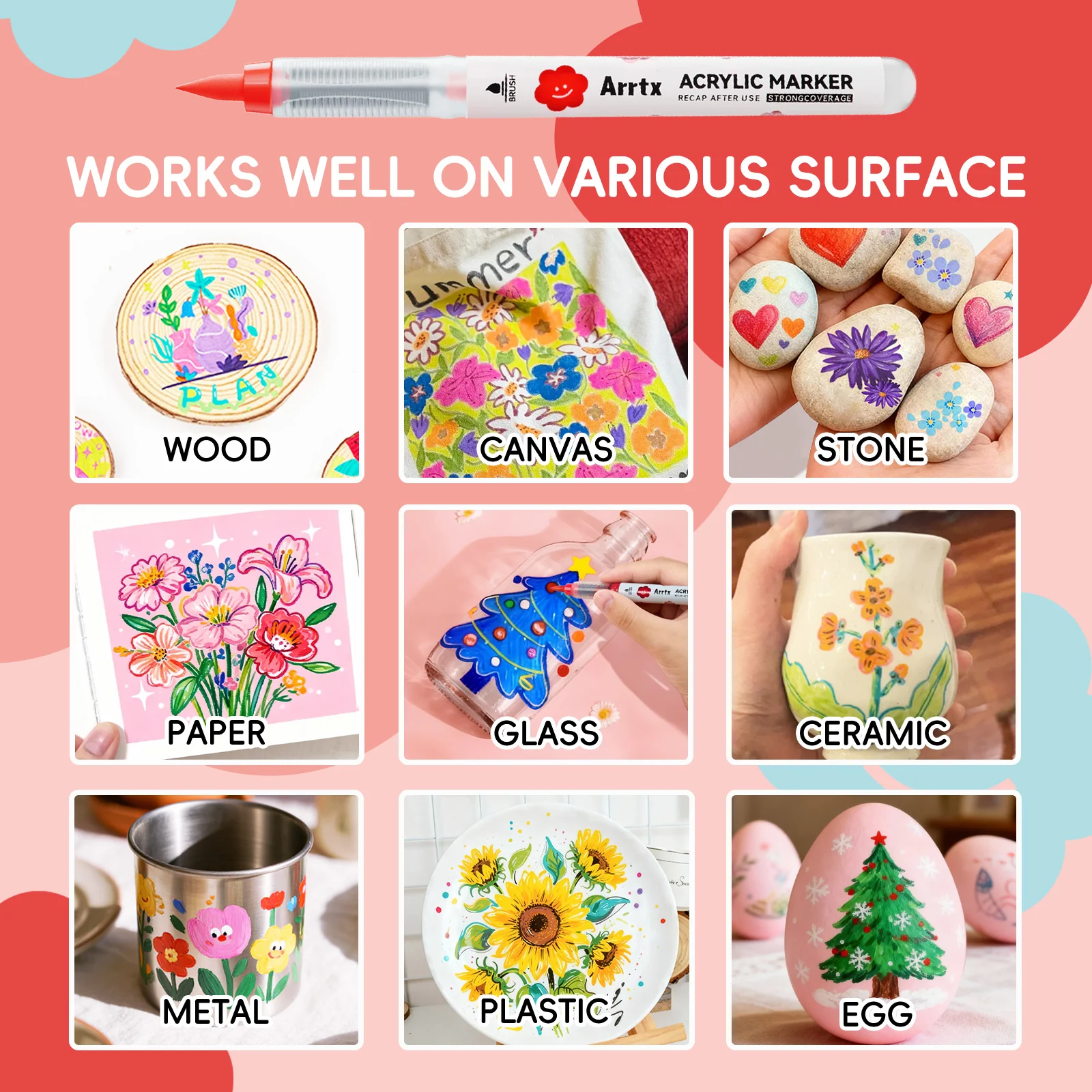 Arrtx 60 Colors Acrylic Markers Automatic Ink Control Direct Liquid Ink - Image 6